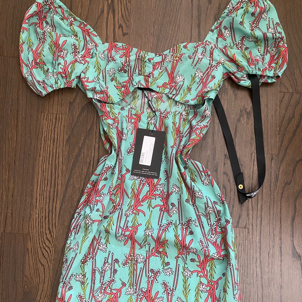 PrettyLittleThing | mint cut out bodycon dress - Picture 2 of 5